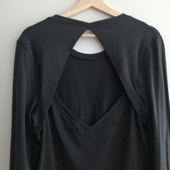 Lululemon Back Up Long Sleeve Open Back Black Light Sweater Medium - Picture 9 of 14